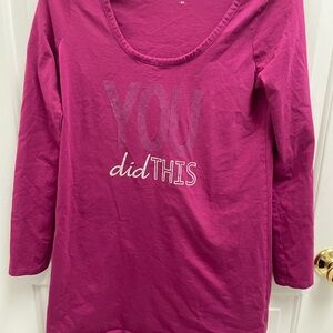 Bump in the Night Magenta Long Sleeve Maternity Top